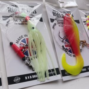 5 x Boat Fishing Rigs – Sea Fishing Rigs – Muppet ledgers, Shads, 2 hook muppet rigs