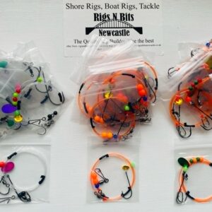 30 mixed sea fishing rigs: Pulleys, Ledgers, Flappers with hook size 1 to 5/0
