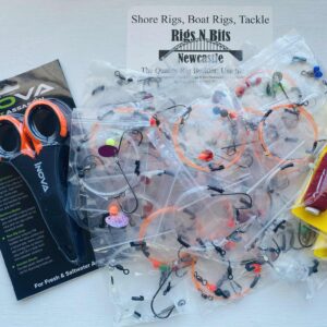 Winter Cod pack: 20 sea fishing rigs, scissors, bait elastic