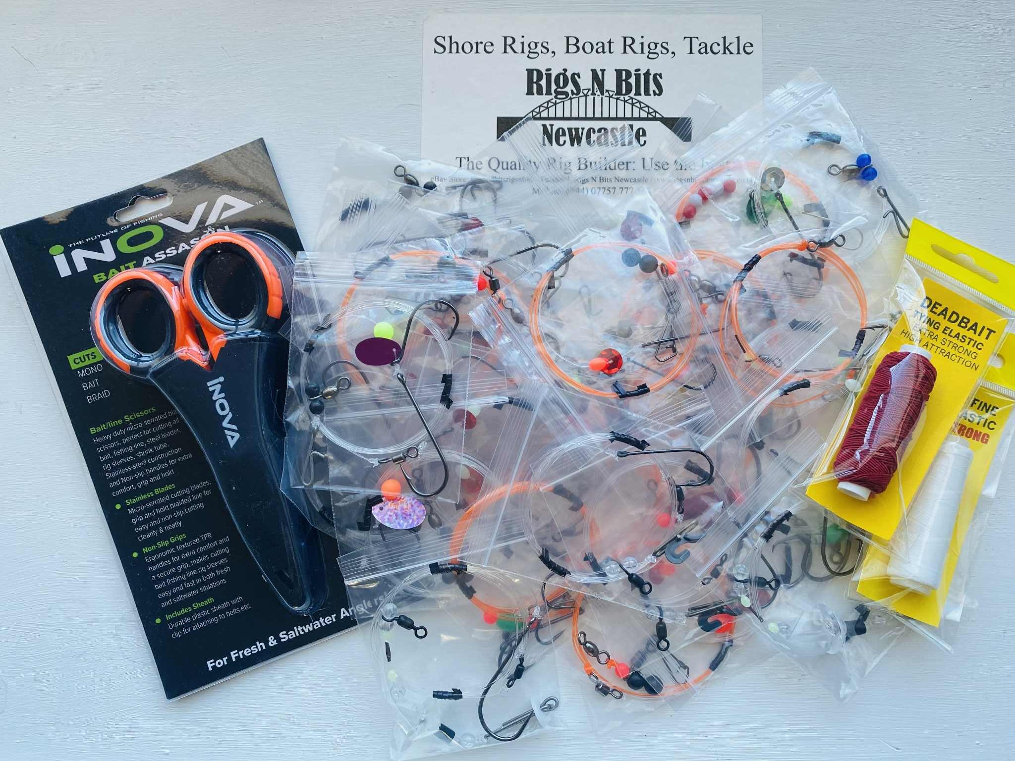 Winter Cod pack: 20 sea fishing rigs, scissors, bait elastic