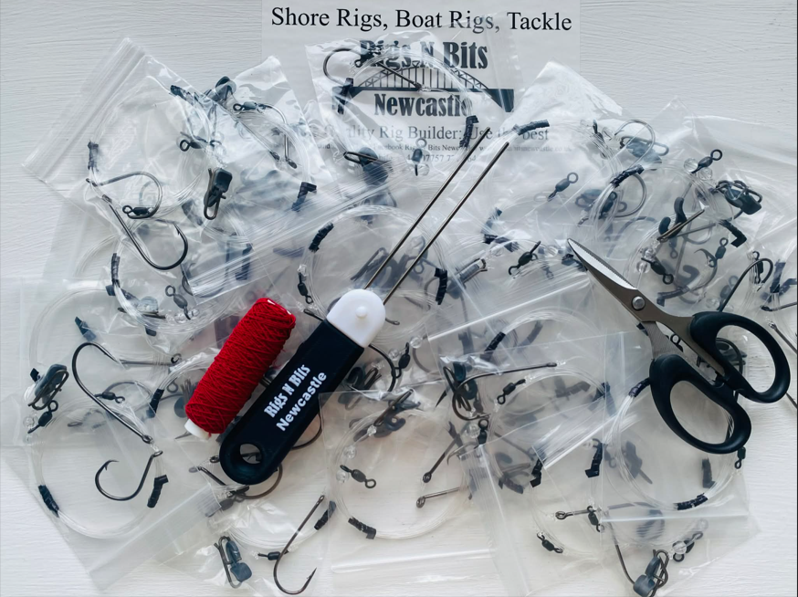 20 Heavy Sea Fishing Rigs IMP Pulley Pennel Cod Ray + Bait Kit