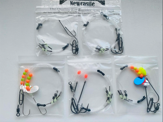 Heavy 2 Hook Flapper Rigs – Pack of 5 – Sea Fishing Cod Ray Beach Pier