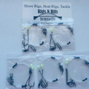 5x Heavy Duty Quality Sea Fishing Rigs 2 Hook Flapper Shore Fishing Cod Ray Bass