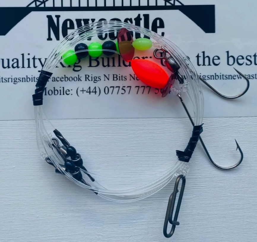 5x high quality Heavy Duty Sea Fishing Rigs 2 Hook Pop Up Flapper 1 up 1 down
